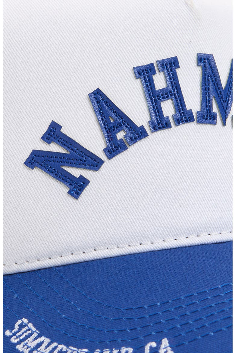 Summerland Brim Trucker Hat, Alternate, color, WHITE / BLUE