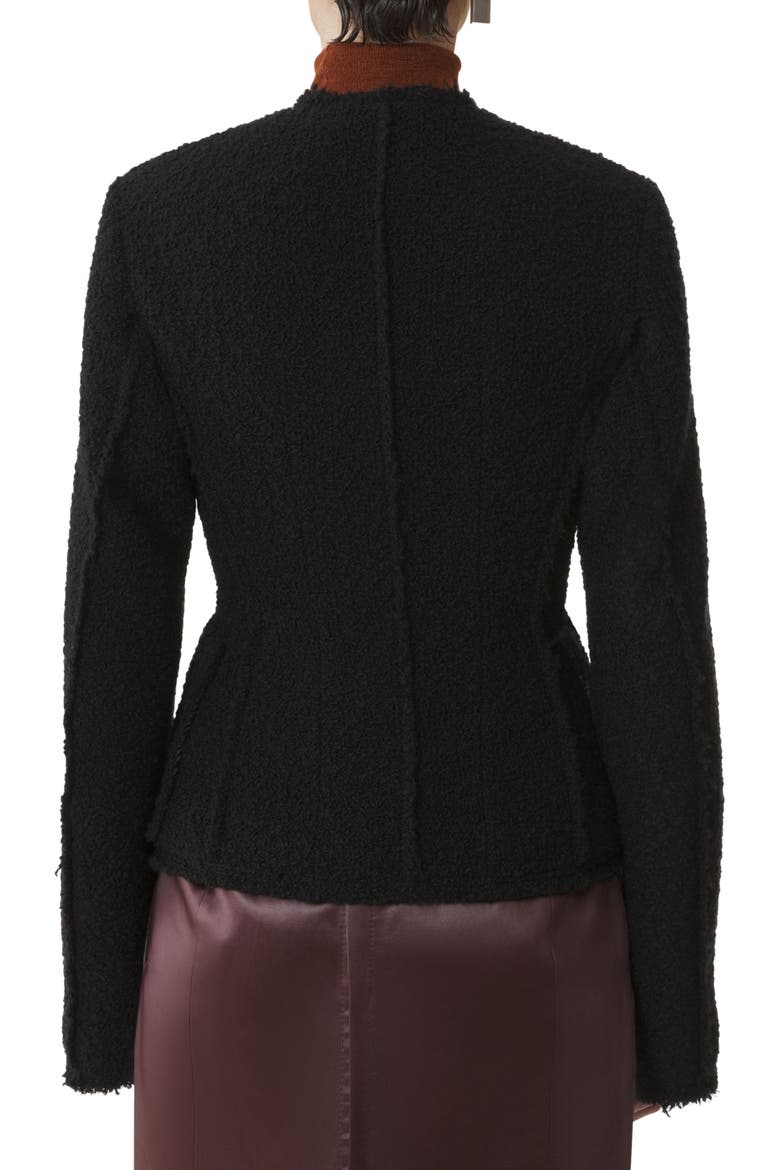 Asymmetrical Jacket In Bouclé Wool, Alternate, color, Black
