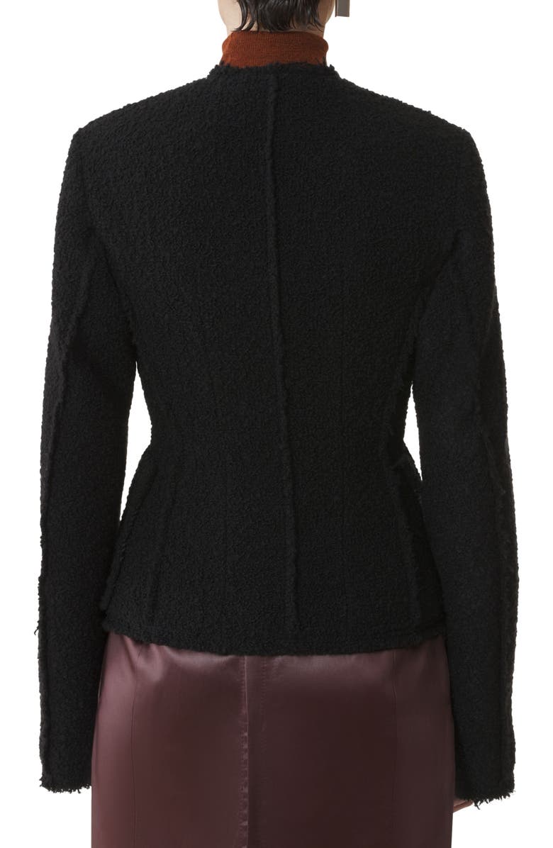 Lanvin Asymmetrical Jacket In Bouclé Wool, Alternate, color, Black