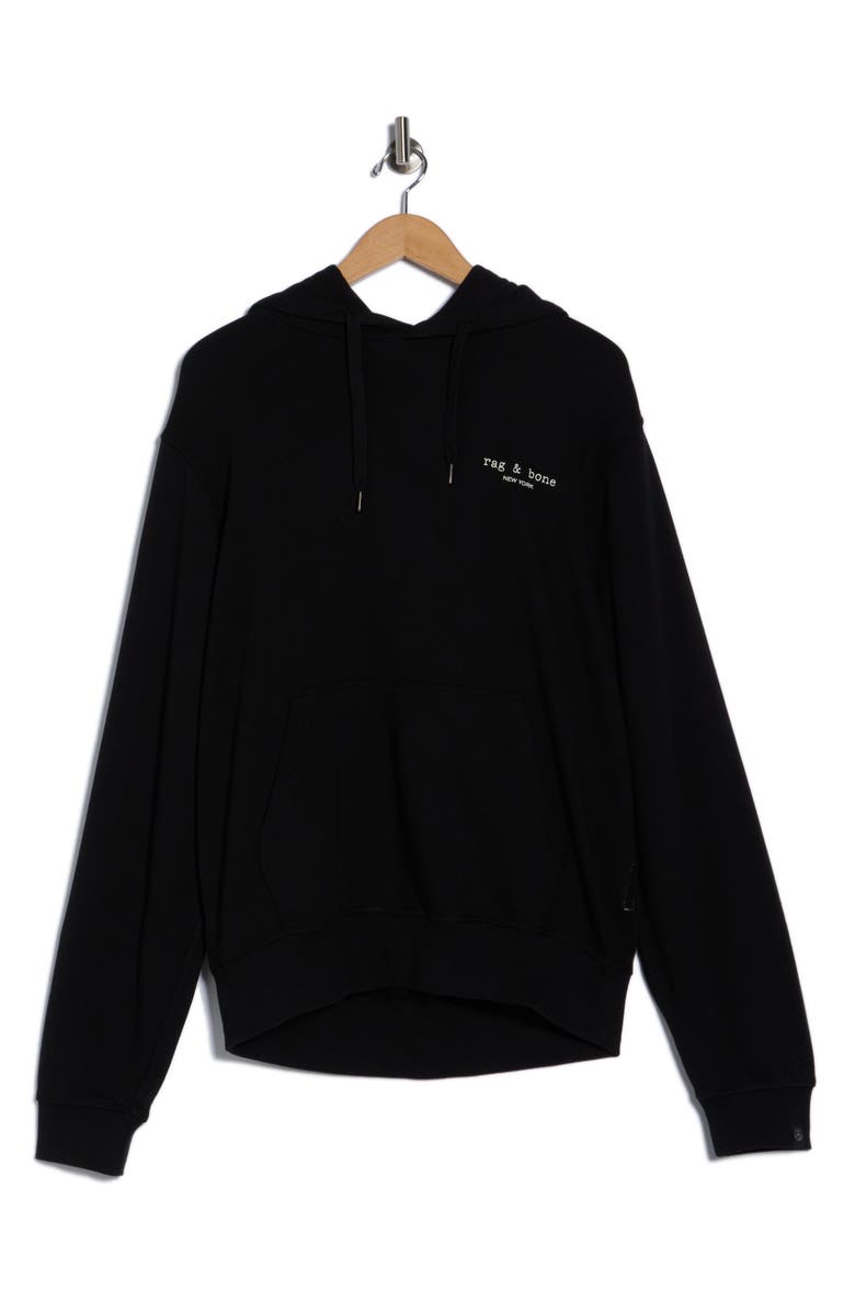rag & bone Massey French Terry Hoodie, Alternate, color, Black