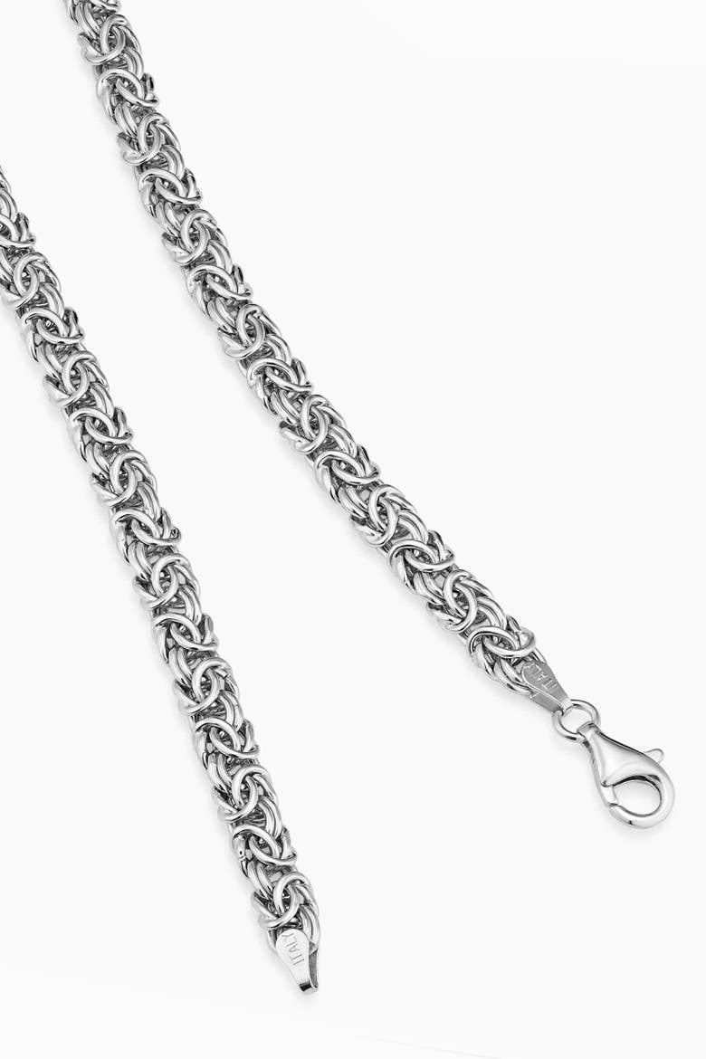 Sterling Silver Byzantine Artisan Graduated Necklace, Alternate, color, Silver