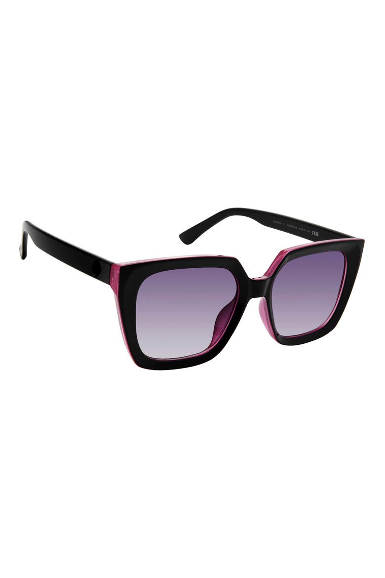 53mm Square Sunglasses, Alternate, color, BLACK CRYSTAL FUCHSIA/ SMOKE