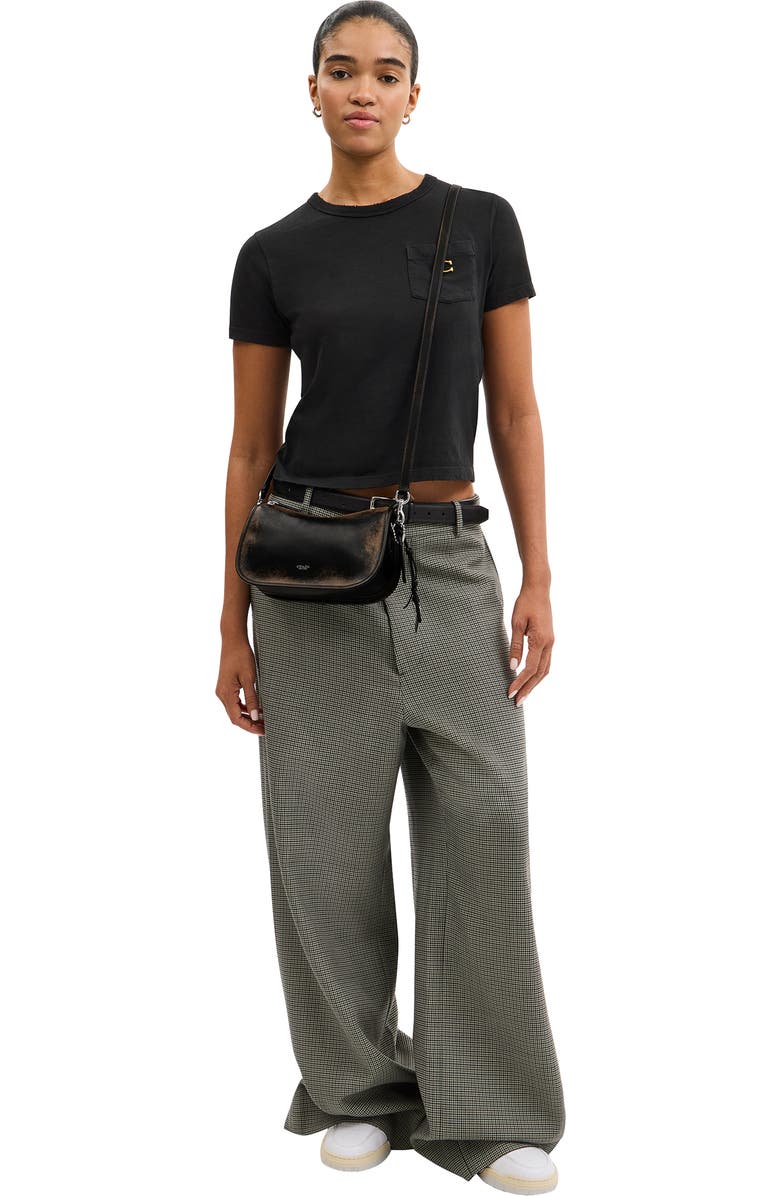 COACH Waverly Loved Leather Shoulder Bag, Alternate, color, Black Brown