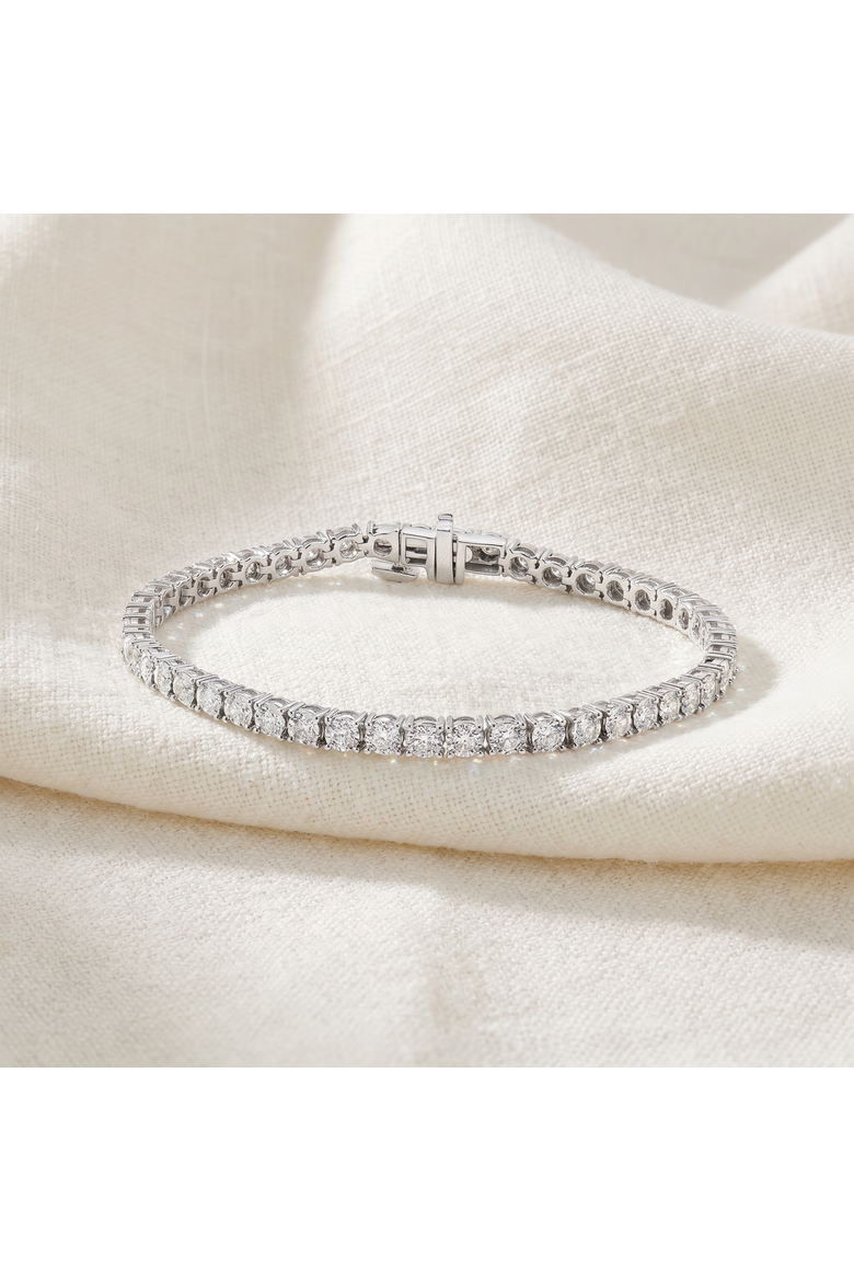 2Ct Diamond Tennis Bracelet 7" Double Lock Clasp Lab Grown 925 Silver, Alternate, color, Silver