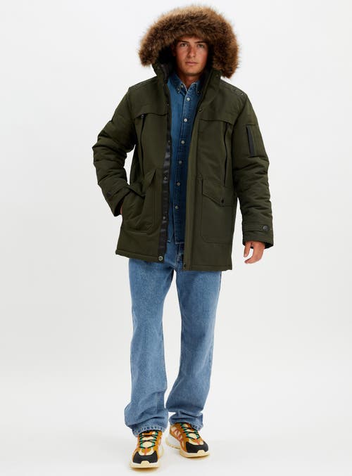 Point Zero Hooded Mid-length Parka In Ivy