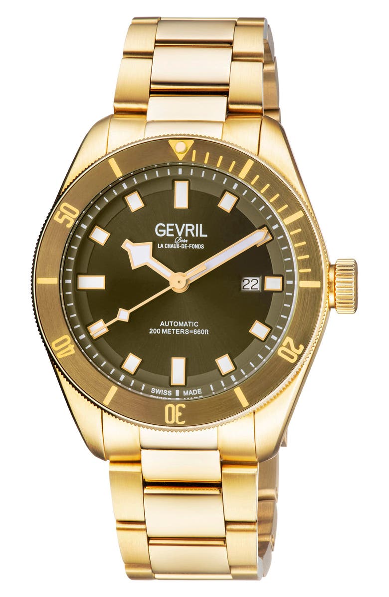 GEVRIL Yorkville Bracelet Watch, 43mm, Main, color, Gold