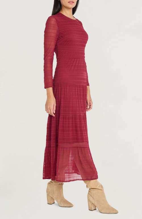 The Good Journey Midi Dress With Keyhole Back And Tier Dress In Red