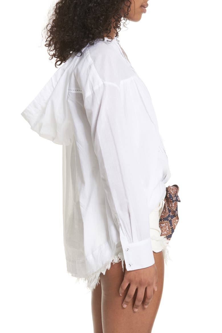 Breezy Hooded Shirt, Alternate, color, WHITE