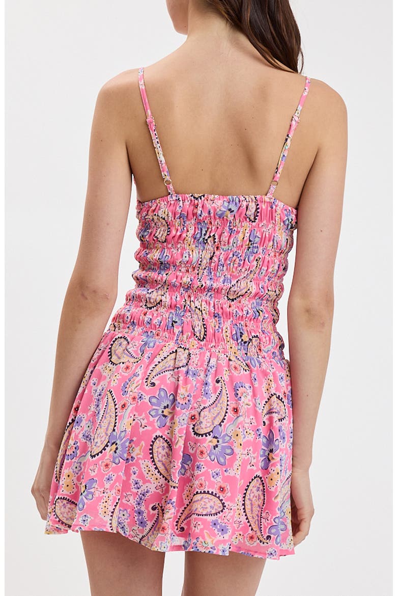 Smocked Body Sleeveless Minidress, Alternate, color, PINK