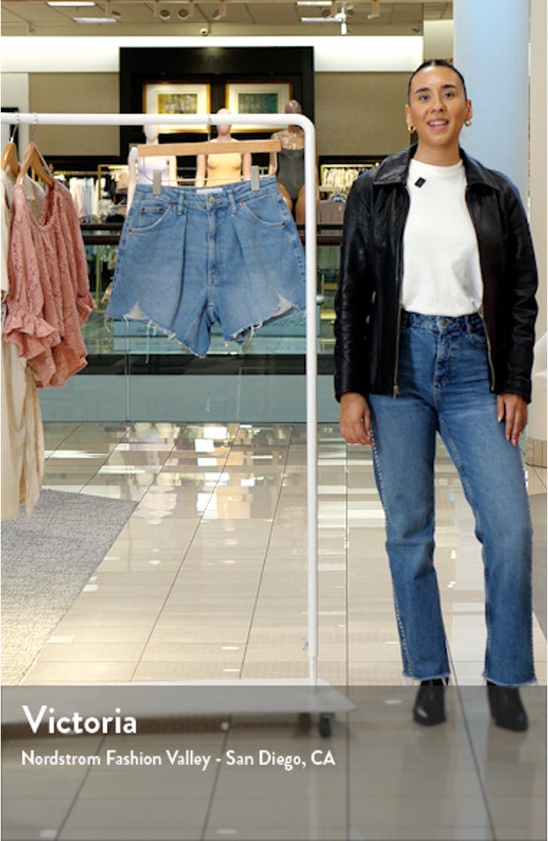 Pleated Denim Shorts, sales video thumbnail
