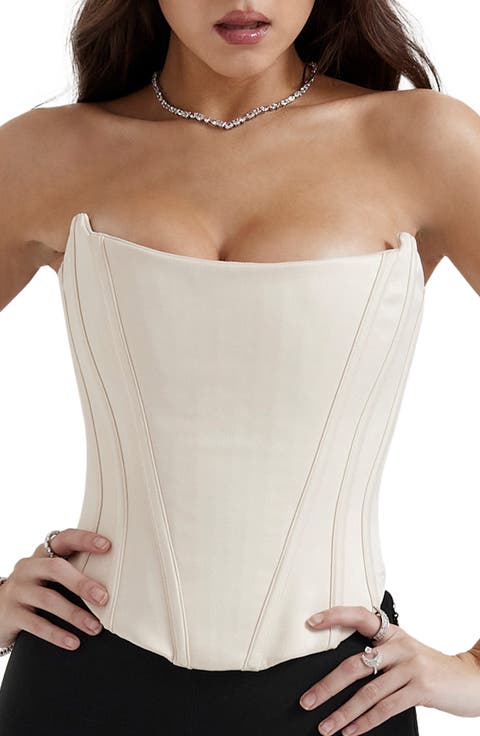 Genevieve Strapless Satin Corset Top