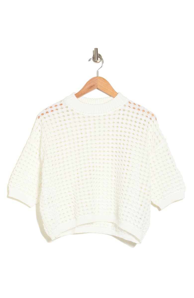 DR2 by Daniel Rainn Openwork Cotton Sweater, Alternate, color,