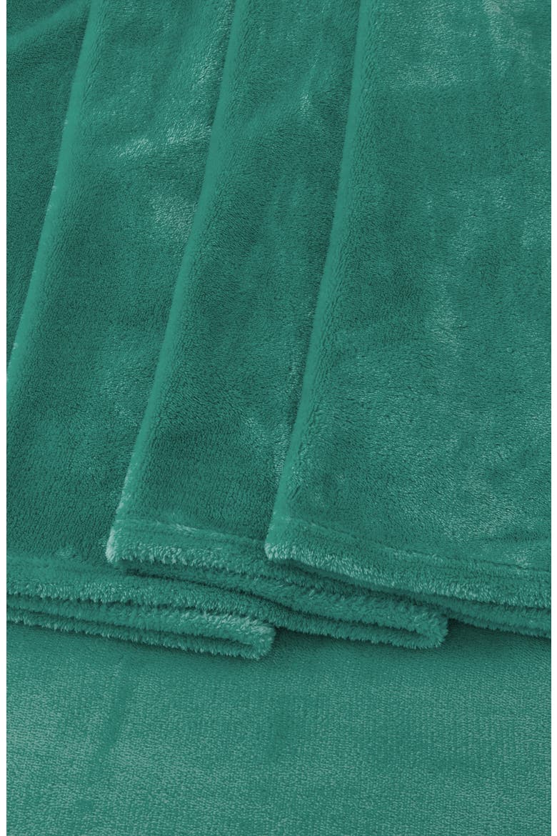 Solid Plush Velour Sheet Set, Alternate, color, AQUA