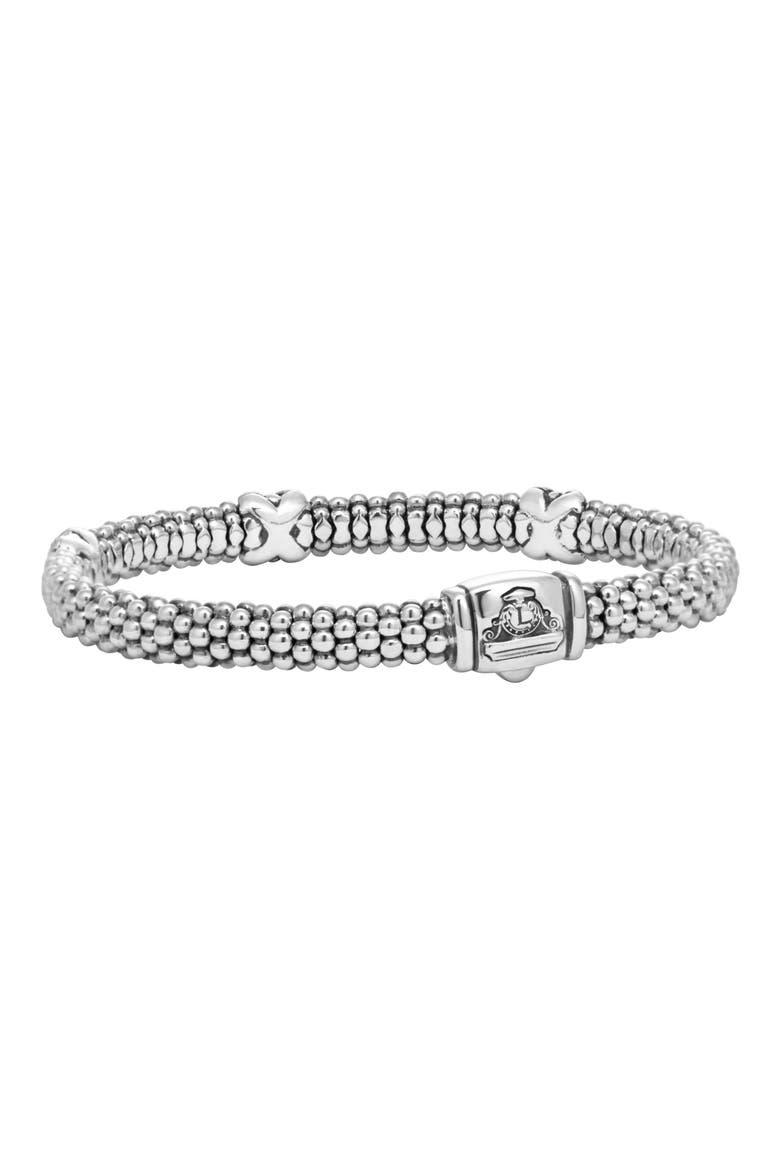 Signature Caviar Diamond Rope Bracelet, Alternate, color, STERLING SILVER