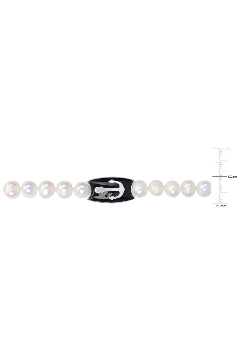 Cultured Pearl Anchor Pendant Necklace, Alternate, color, IVORY