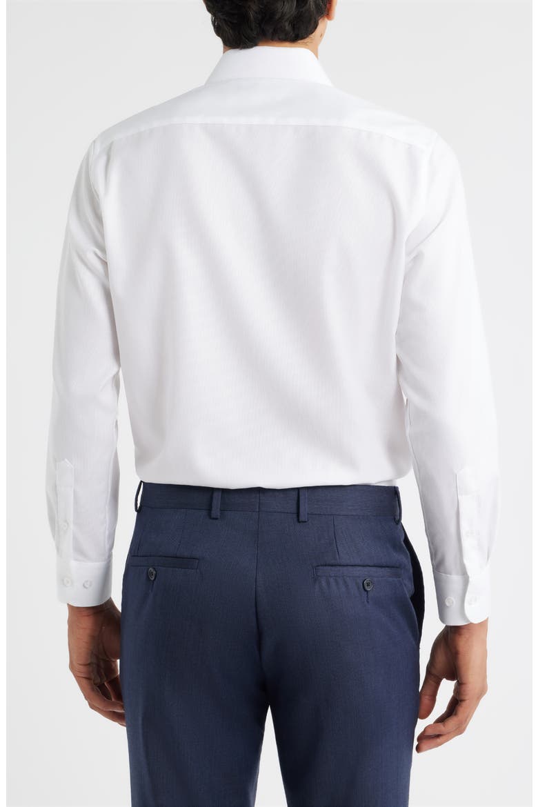 Trim Fit Textured Cotton Dress Shirt, Alternate, color, WHITE