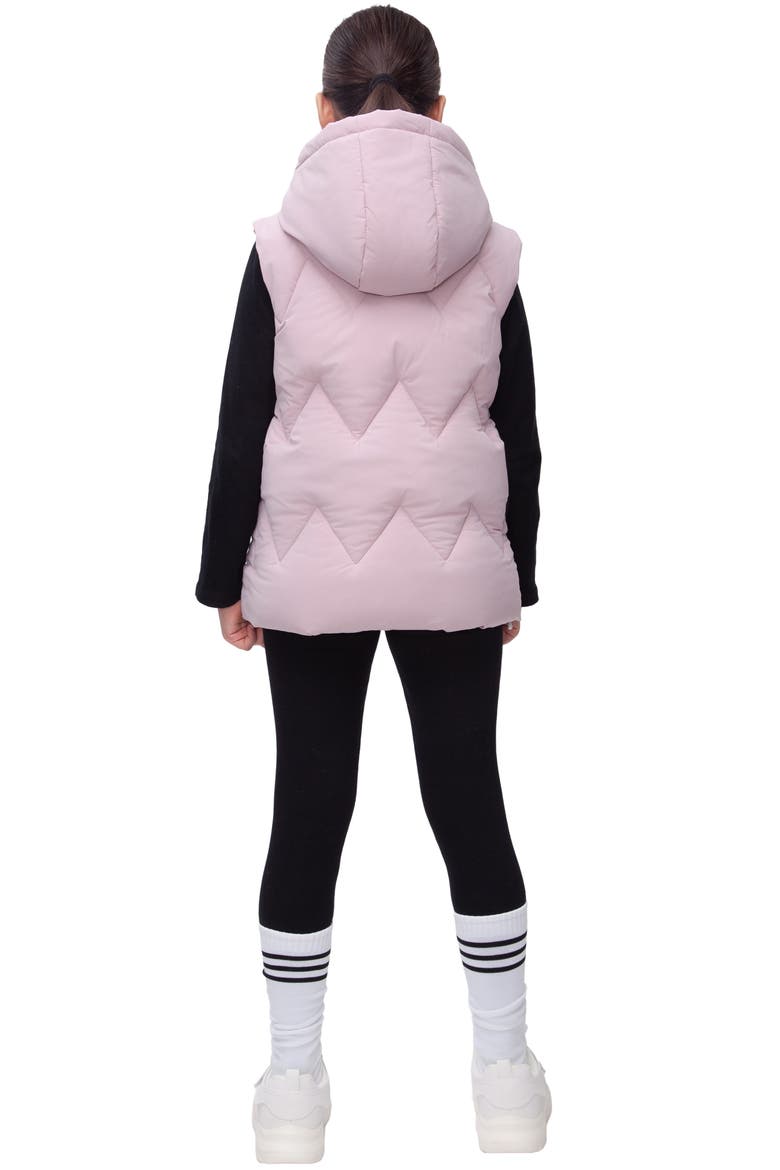Kids' Hooded Puffer Vest, Alternate, color, Pink