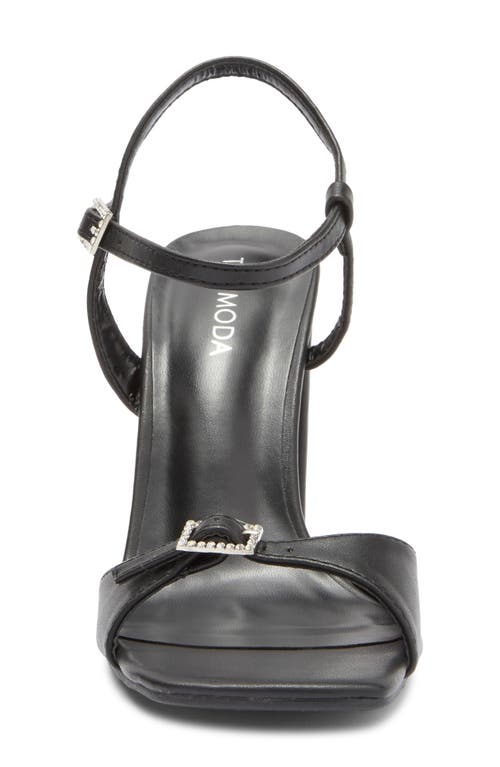 Top Guy Shoes Celeste Block Heel Sandal In Black Pu