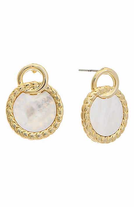 Juvell Mother-of-Pearl Disc Drop Earrings