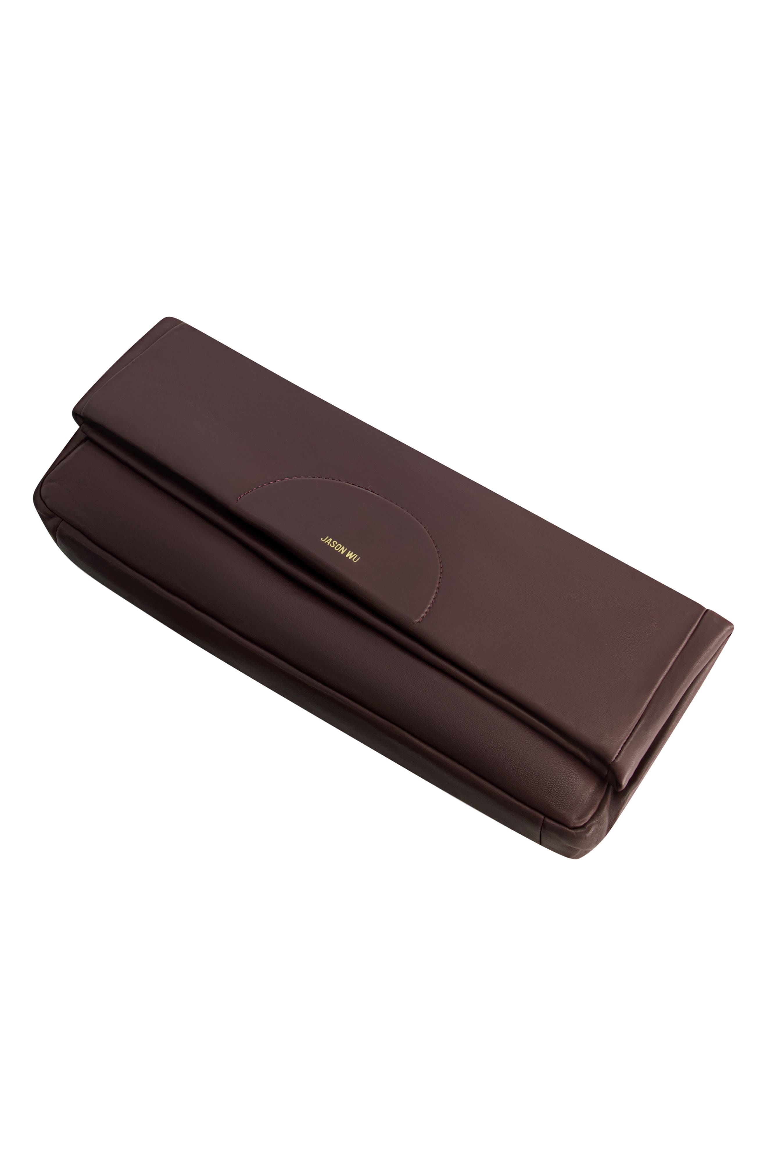 DUVET FOLD OVER CLUTCH, Alternate, color, CABERNET