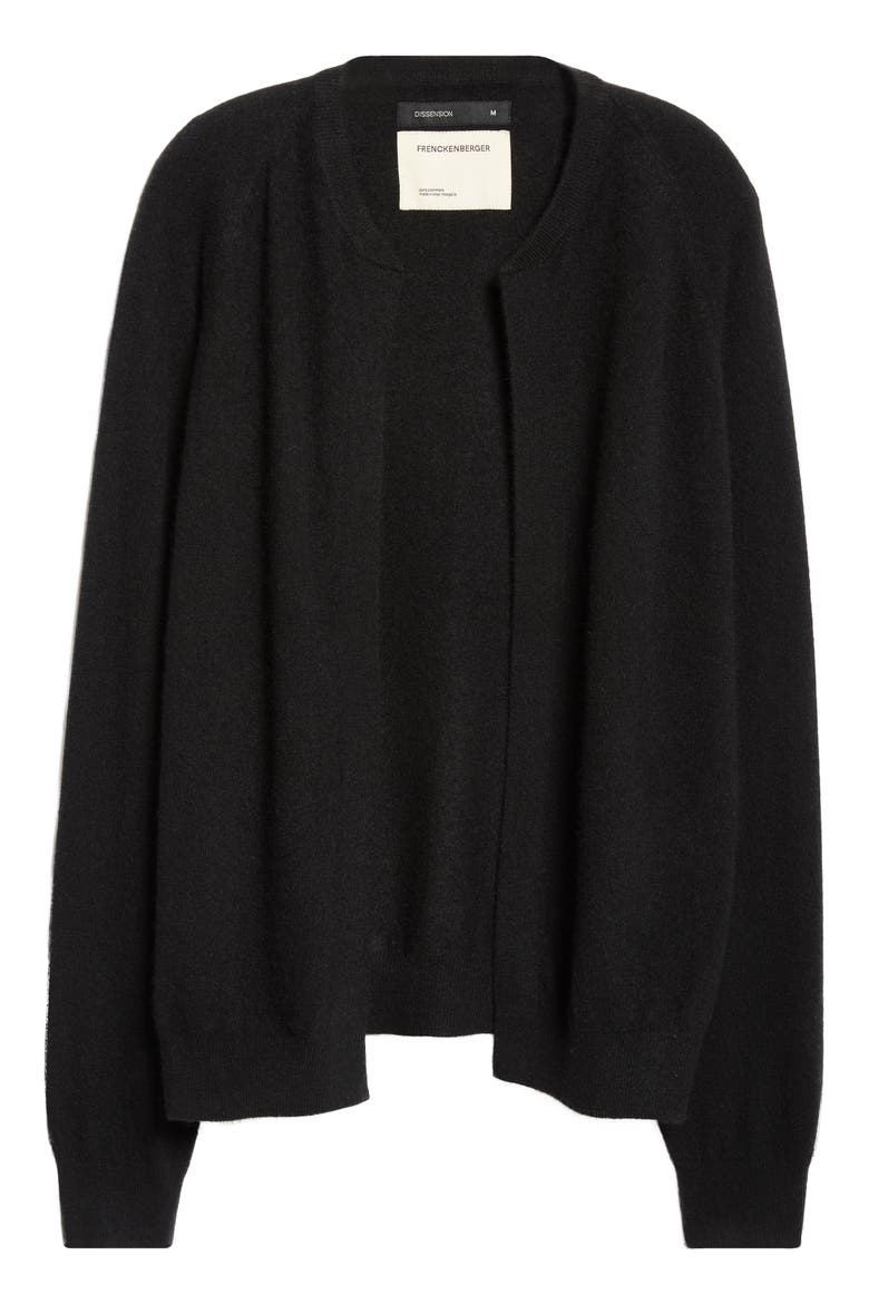 Cashmere Bomber Cardigan, Alternate, color, BLACK