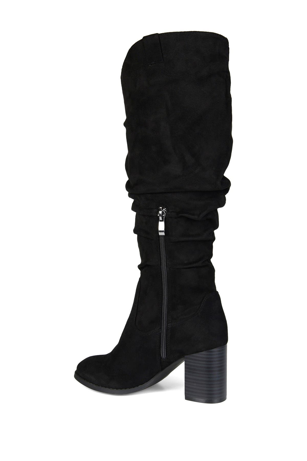 Journee Collection JOURNEE Aneil Ruched Tall Boot, Alternate, color, Black