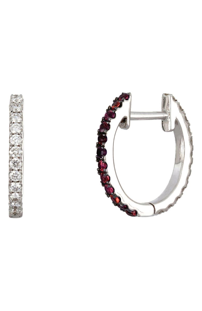 Bony Levy Reversible Diamond & Ruby Hoop Earrings, Main, color, 