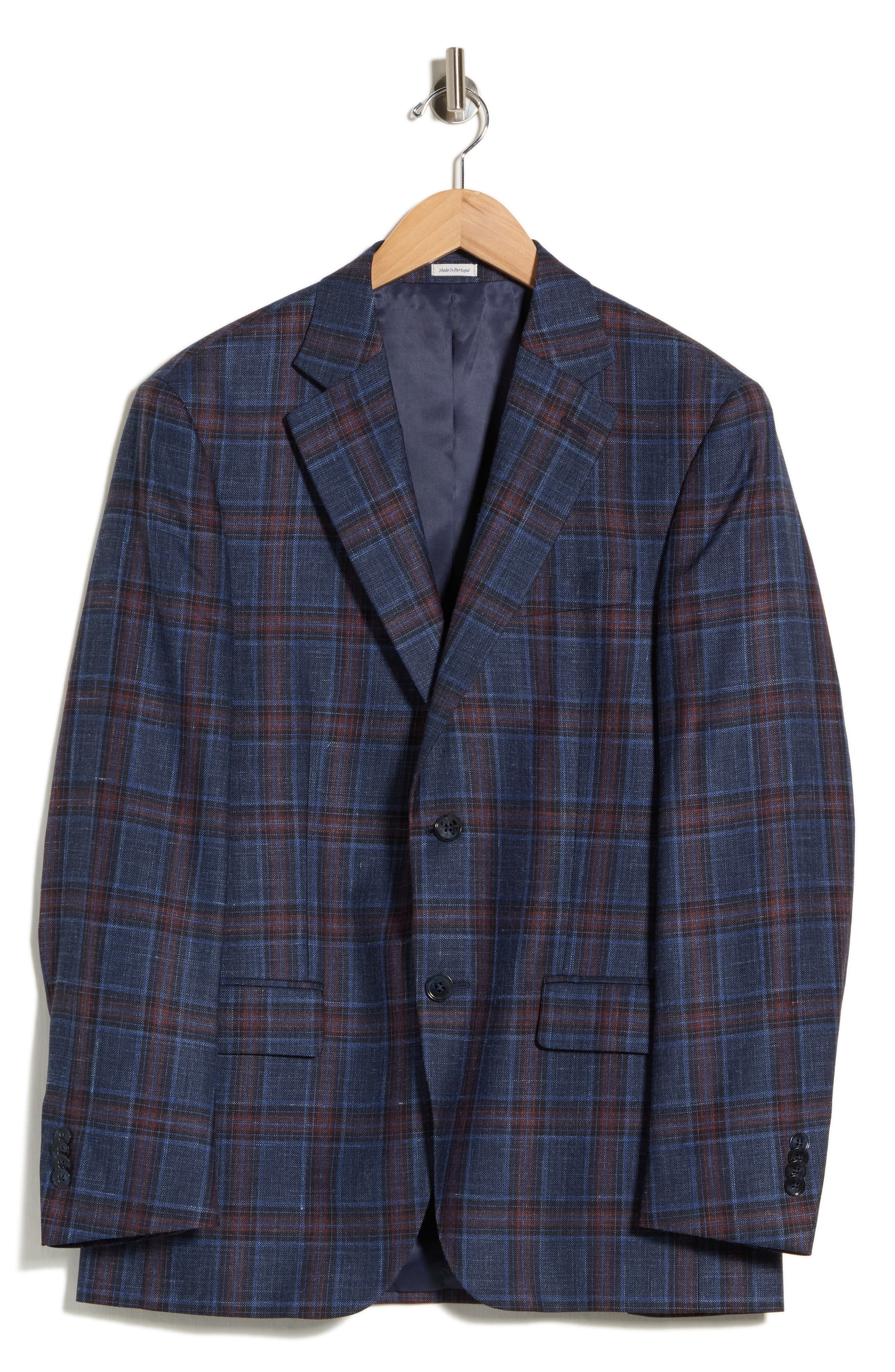 Blue Plaid Wool Sport Coat