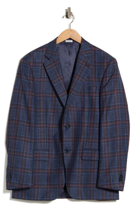 Blue Plaid Wool Sport Coat