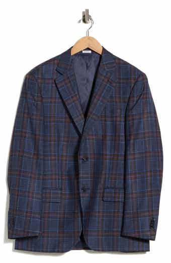 Blue Plaid Wool Sport Coat