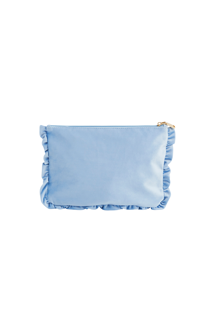 Fable England Forget Me Not Velvet Embroidered Pouch, Alternate, color, Light/Pastel Blue