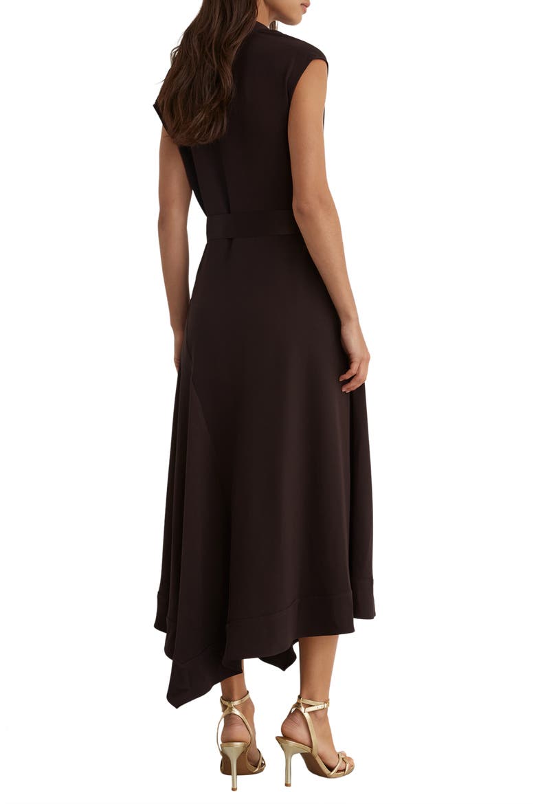 Justine Cowl Neck Asymmetrical Midi Dress, Alternate, color, GRAPE BURGUNDY