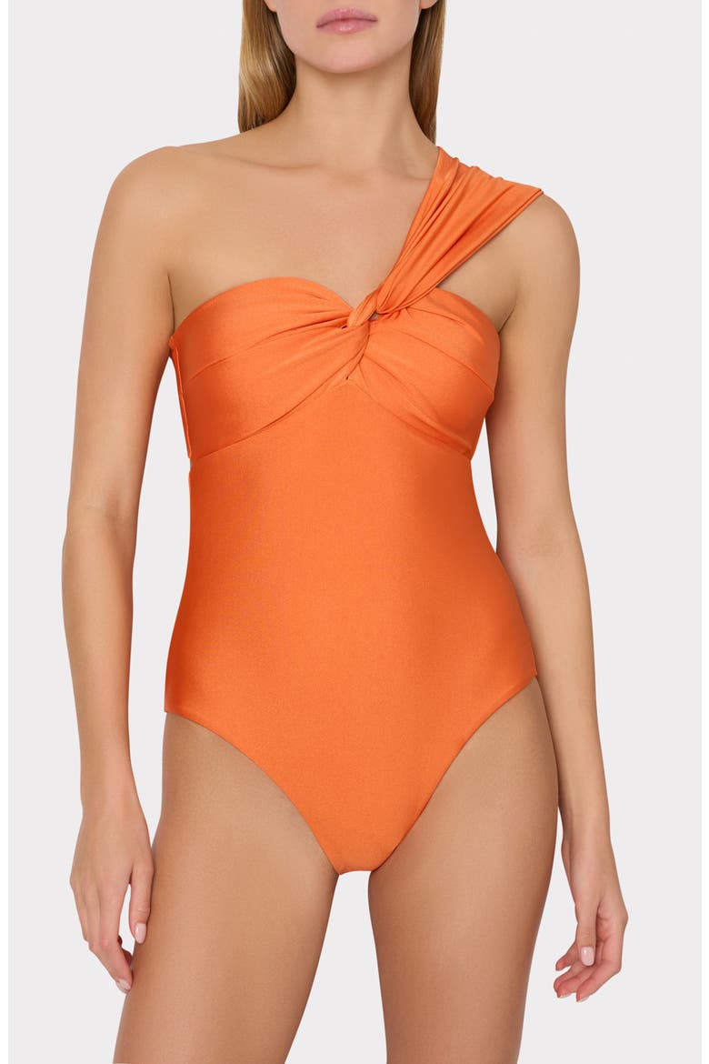 Betsy Gloss Bandeau One-Piece Swimsuit, Alternate, color, ORANGE