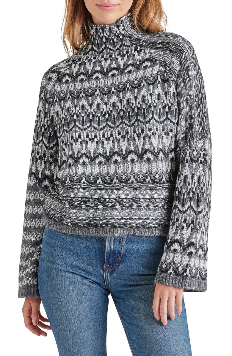 Steve Madden Indie Turtleneck Sweater, Main, color, Charcoal Grey