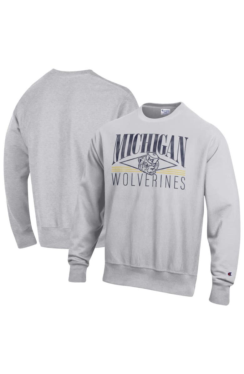 Champion Men's Champion Gray Michigan Wolverines Reverse Weave Fleece Sweatshirt, Main, color, Gray