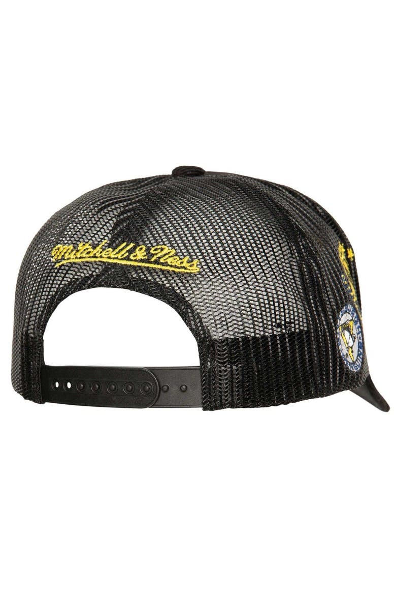 Men's Mitchell & Ness  Black Pittsburgh Penguins Times Up Classic Script Cord Trucker Adjustable Hat, Alternate, color, Black