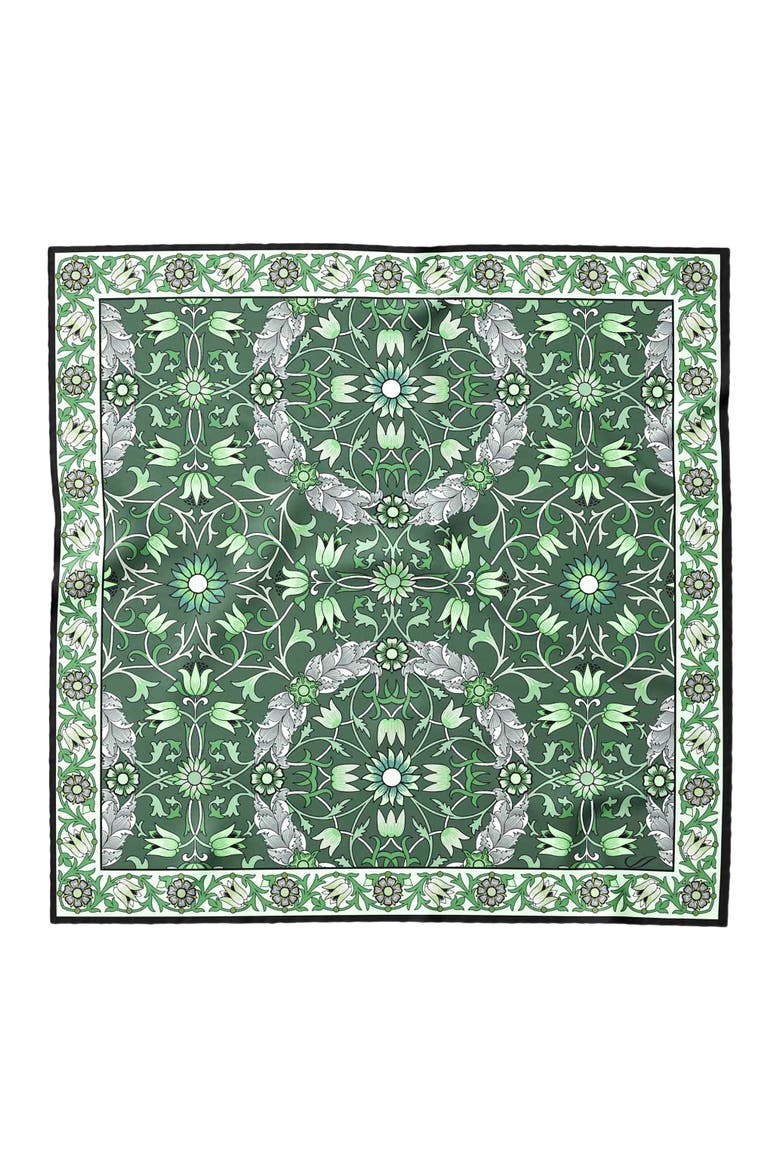 Itria - Silk Pocket Square for Men, Main, color, Green