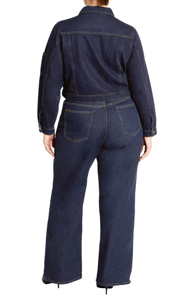 City Chic Jojo St. Wide Leg Jeans, Alternate, color, Dark Denim