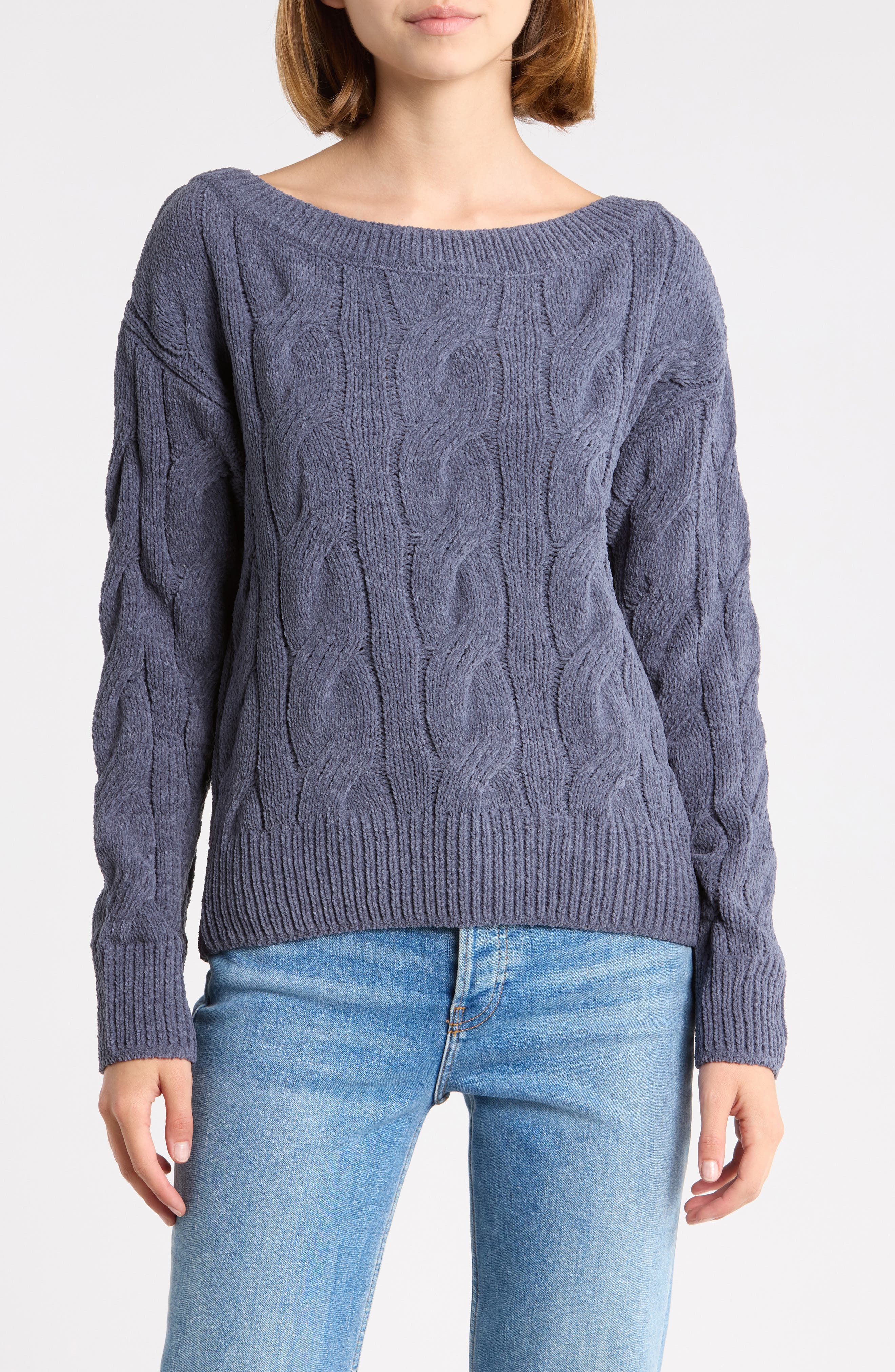 Chenille Cable Knit Sweater