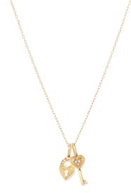 Adina Reyter Diamond Heart & Key Pendant Necklace