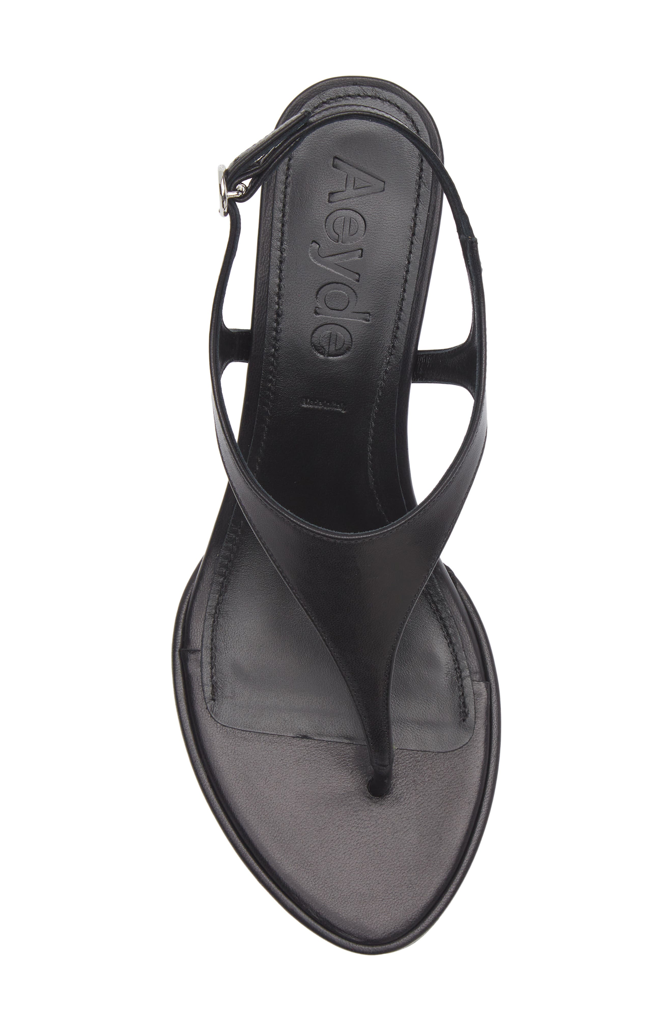 aeyde Roose Slingback Wedge Sandal, Alternate, color, Black