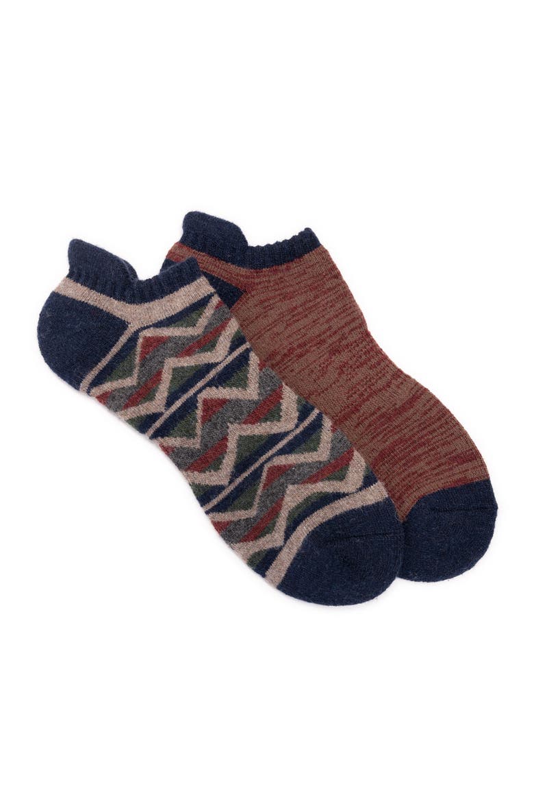 No Show Wool Socks 2 Pair Pack, Alternate, color, Navy Multi