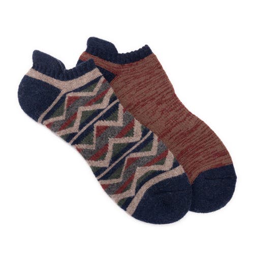 Muk Luks No Show Wool Socks 2 Pair Pack In Multi