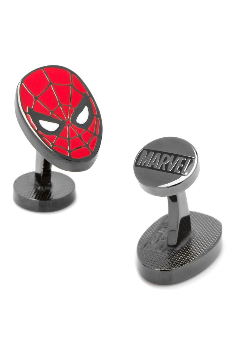 'Spider-Man' Cuff Links, Main, color, RED