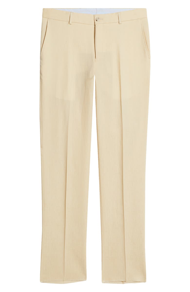Berle Flat Front Linen Pants, Alternate, color, 