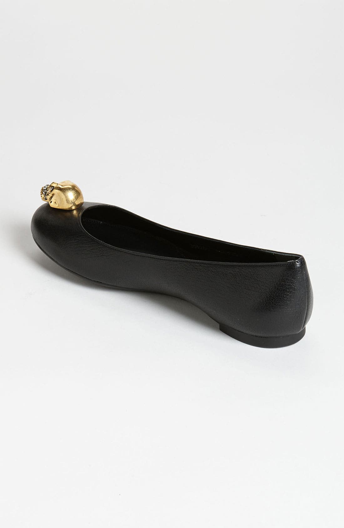 Alexander McQueen Skull Ballet Flat, Alternate, color, BLACK