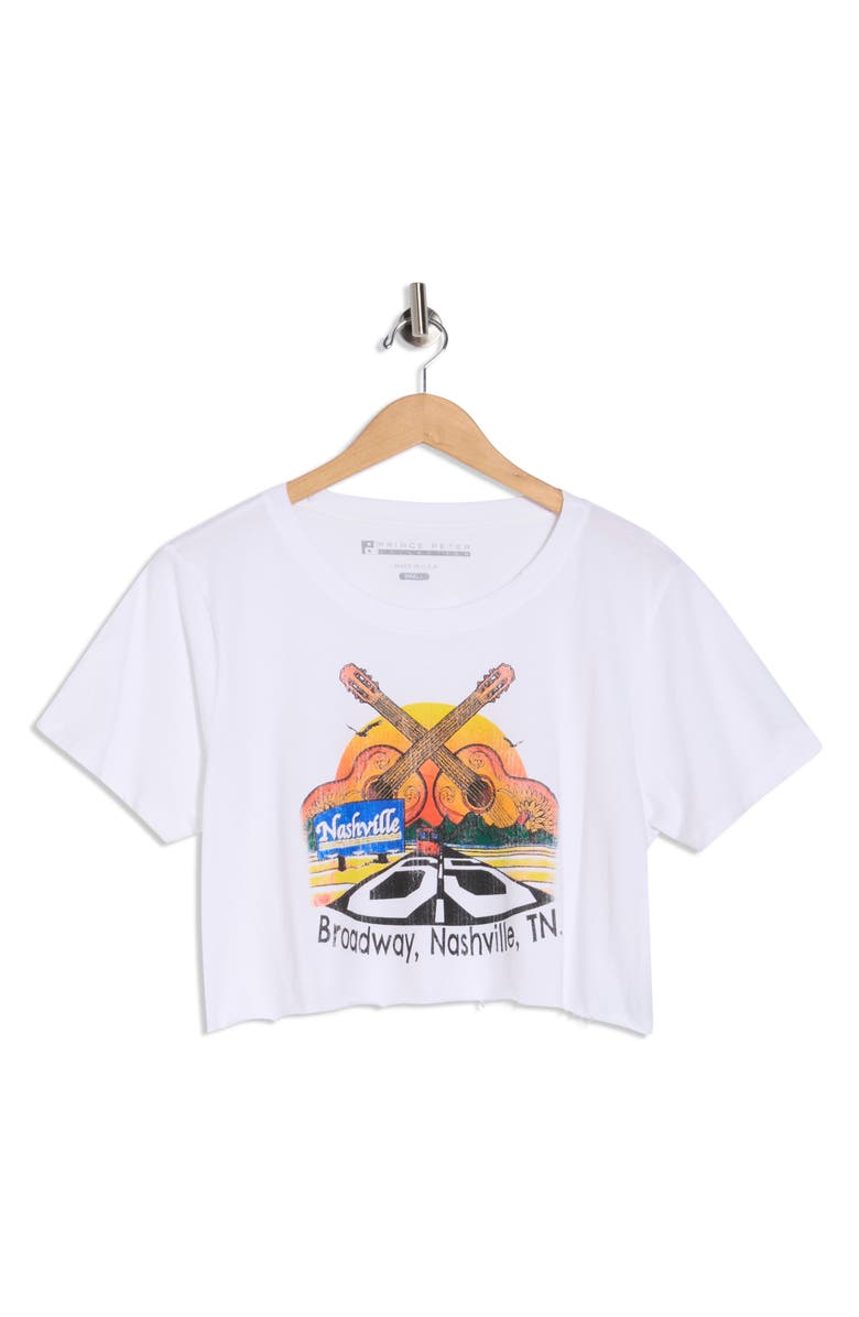 Prince Peter Nashville Broadway Crop Graphic T-Shirt, Alternate, color, White