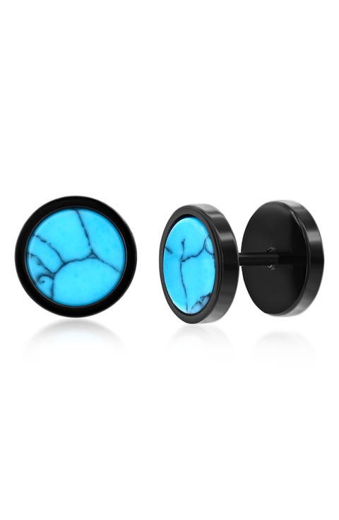Men's Semiprecious Stone Stud Earrings