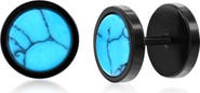 Metallo Men's Semiprecious Stone Stud Earrings