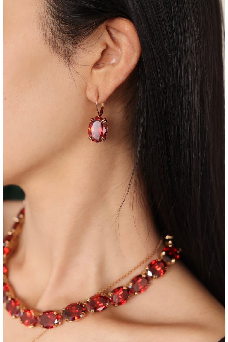 Cherry Glow Earrings, Alternate, color, Red & Gold